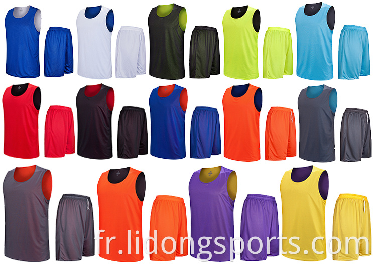 Jersey de basket-ball réversible Noniroms Accepter votre propre conception usure de basket-ball de tissu respirant personnalisé